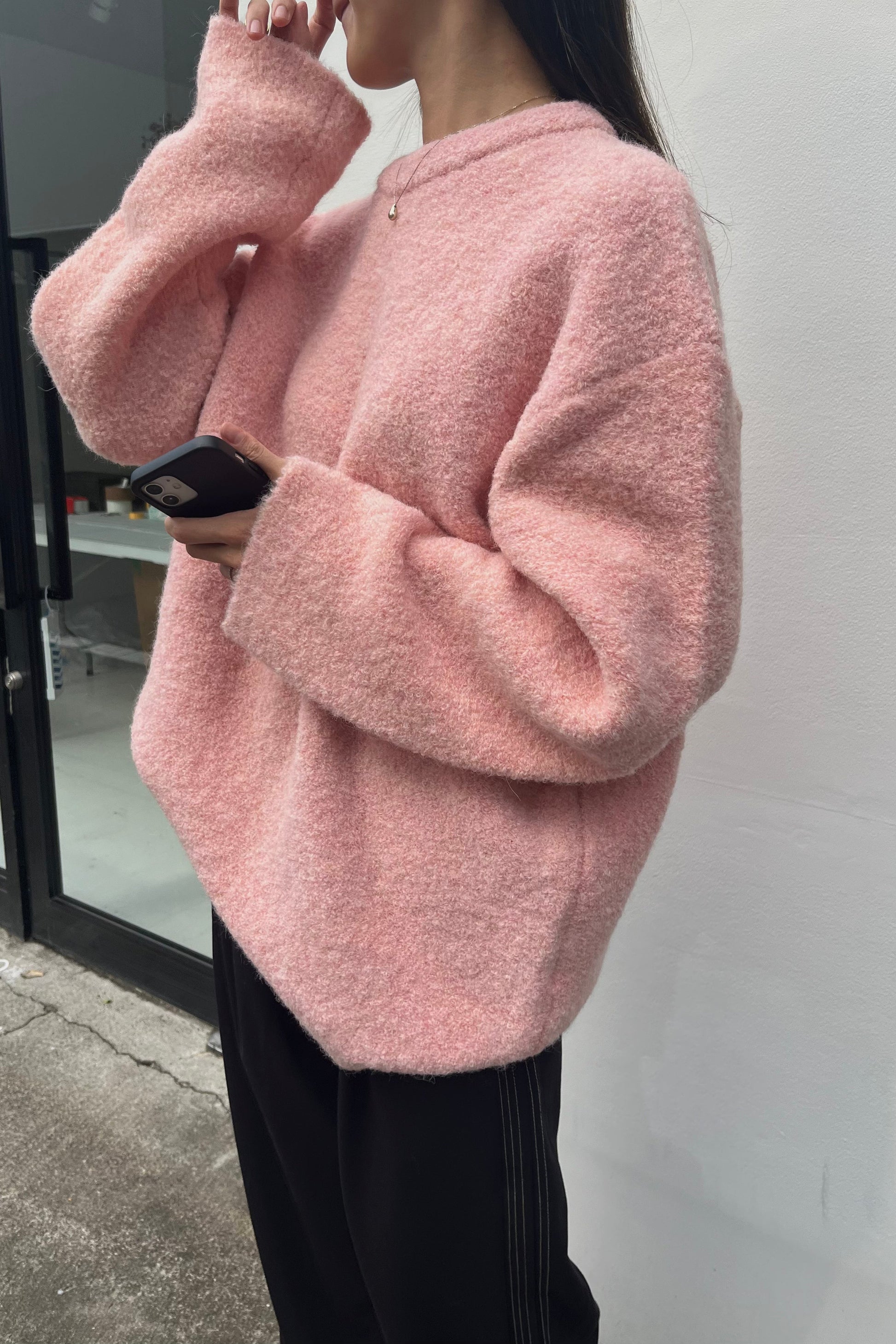 alpaka basic color knit pink AliaAlia