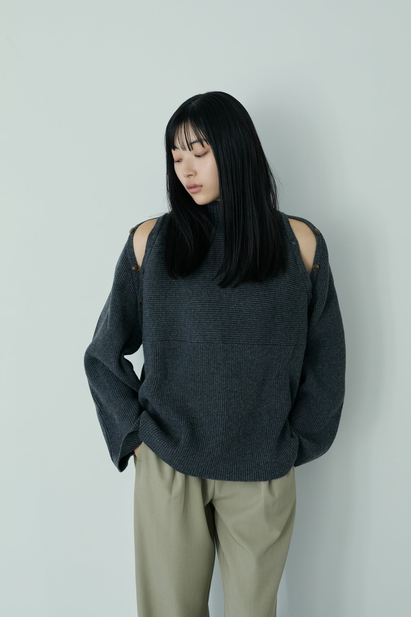 <re stock> 2way shoulder knit tops</re>